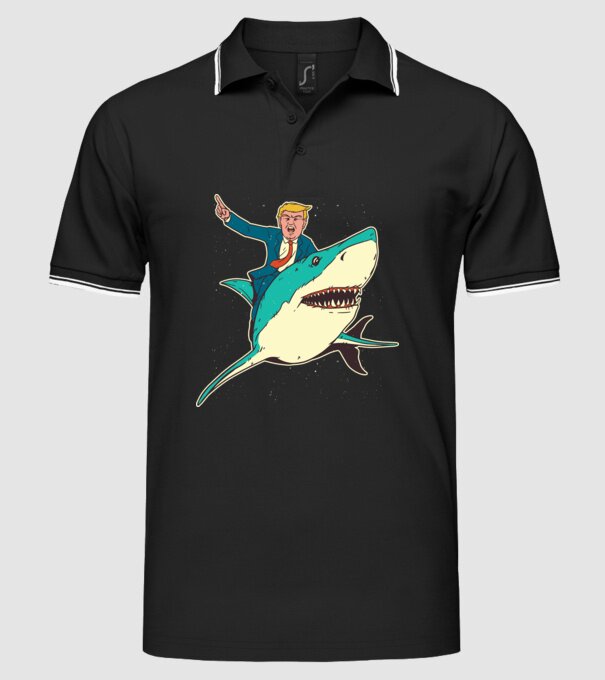 Trump Rechin model negru pe tricou
