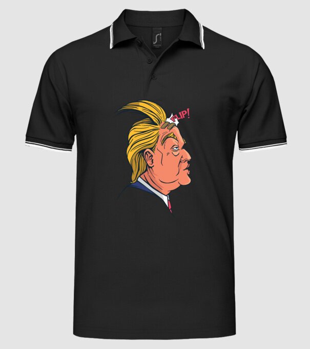 Trump Păr model negru pe tricou