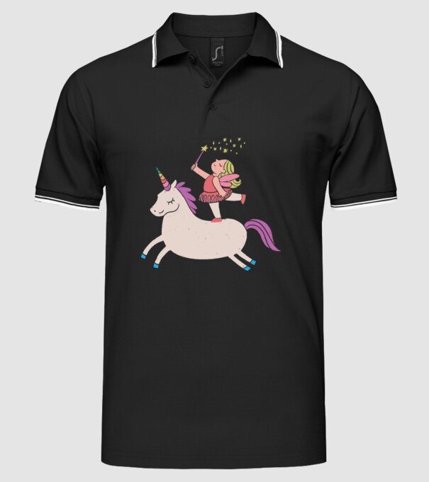 Zână Unicorn model negru pe tricou