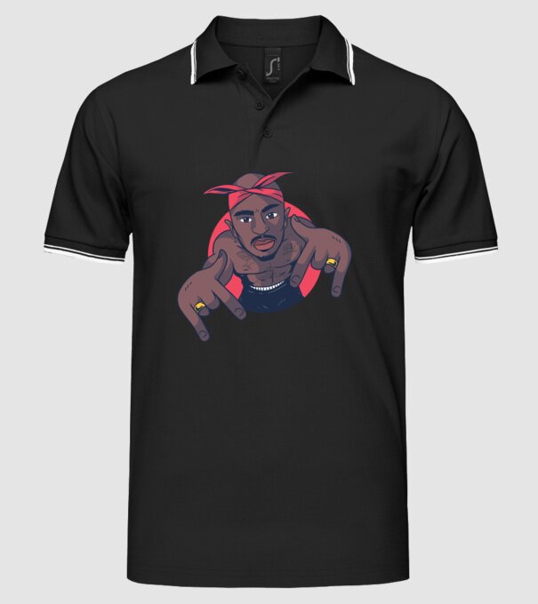 Tupac Shakur Rap model negru pe tricou
