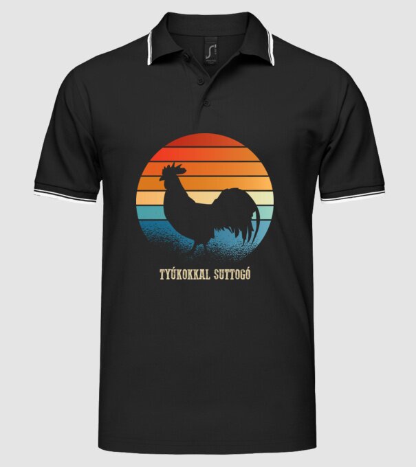 șoptind cu găinile model negru pe tricou