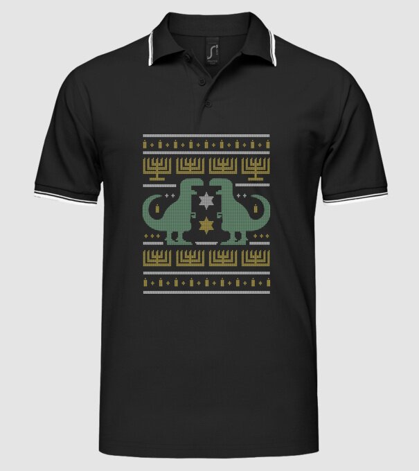 Dinozaur Pulover urât model negru pe tricou