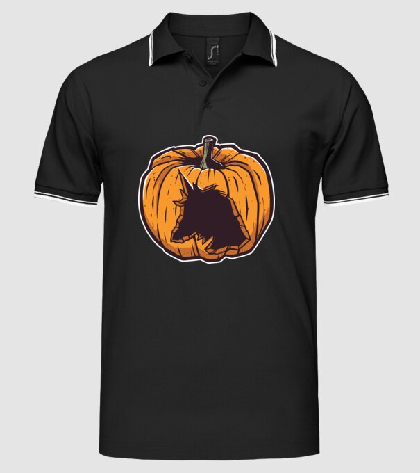 Dovleac de Halloween Unicorn model negru pe tricou
