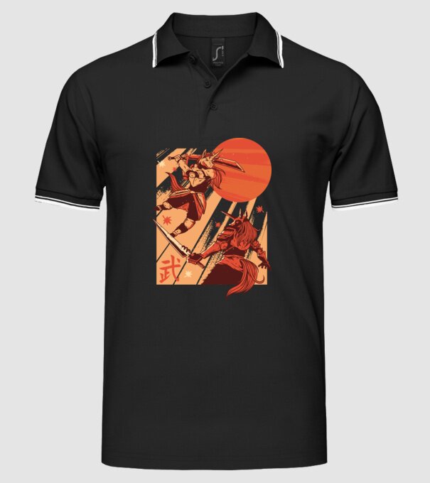 Unicorn Războinic model negru pe tricou