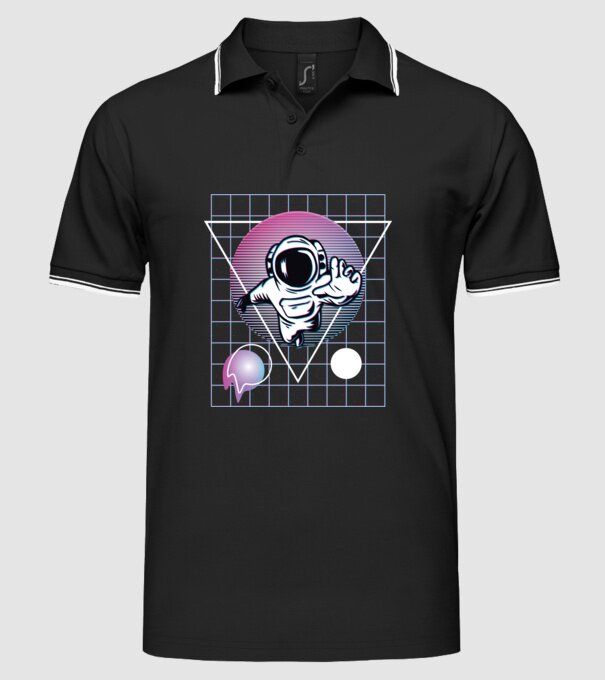 Astronaut Abstract model negru pe tricou