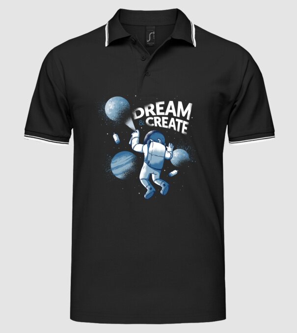 Graffiti Astronaut model negru pe tricou