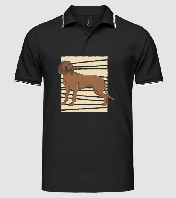 Câine de vânătoare model negru pe tricou