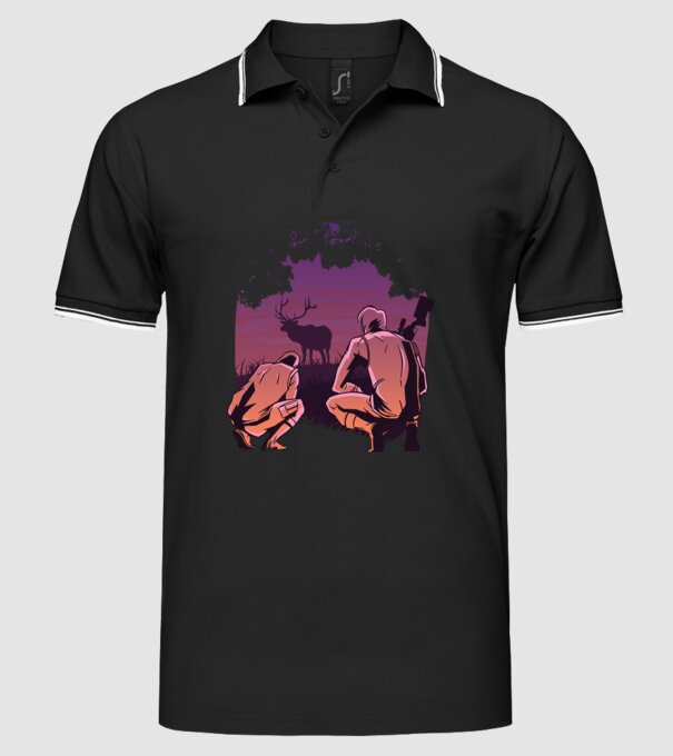 Vânătoare model negru pe tricou