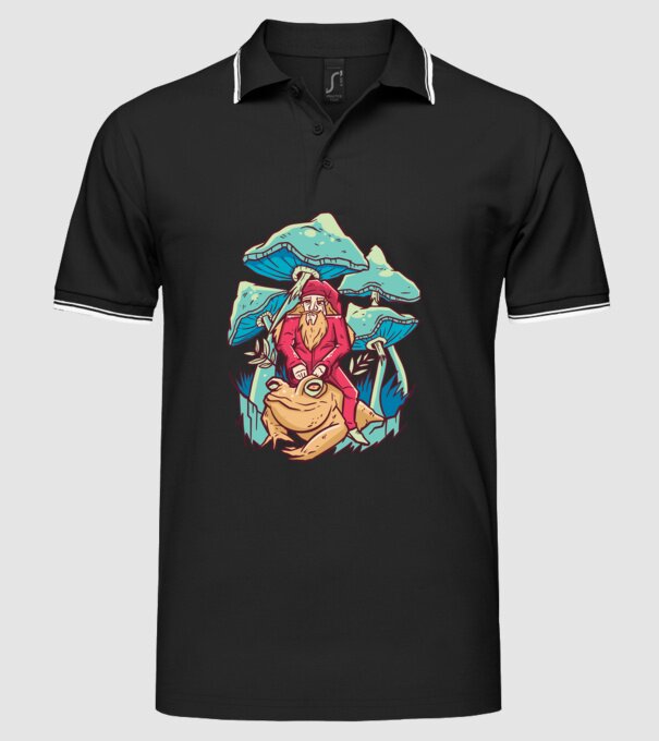Vrăjitor cu broască model negru pe tricou