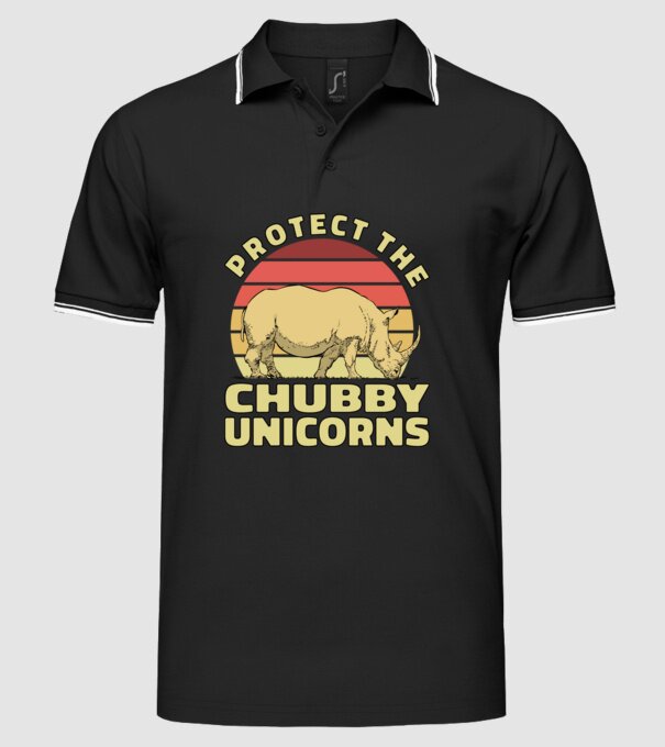 Protejați Unicornii - Rinocerii plinuți model negru pe tricou