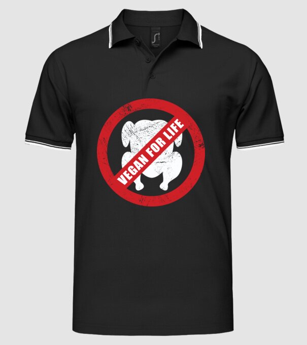 Vegan pe viață model negru pe tricou