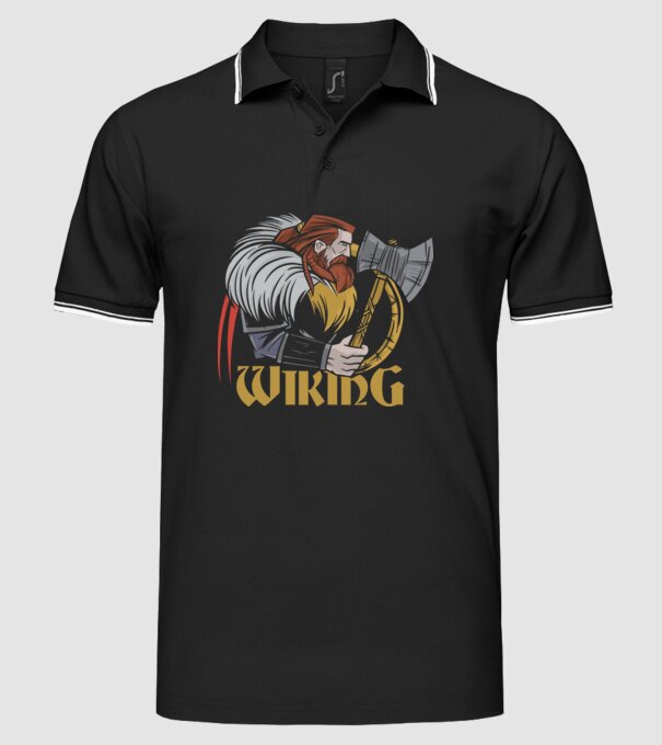 Viking model negru pe tricou