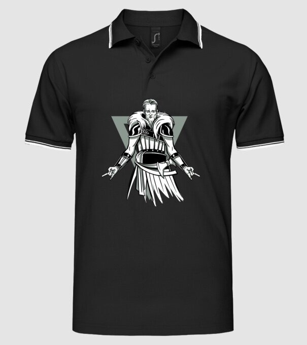 Războinic Viking model negru pe tricou