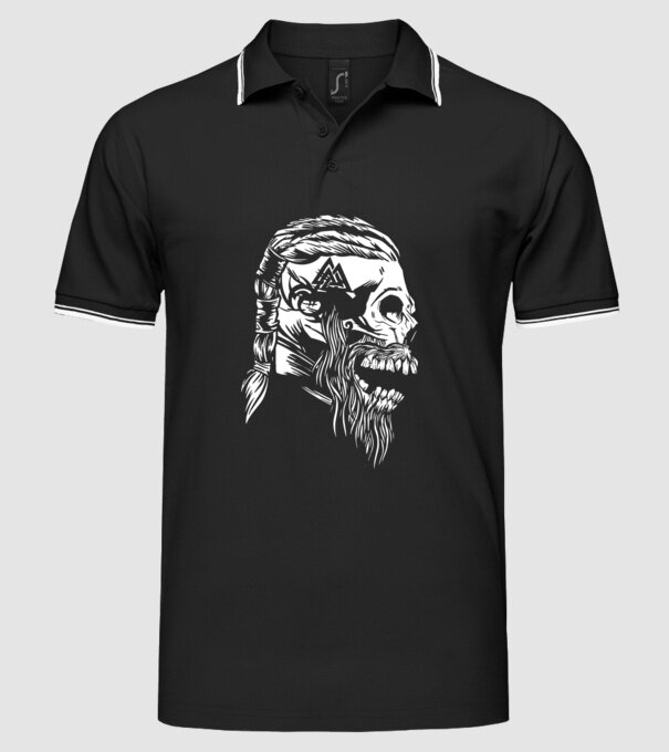 Craniu Viking model negru pe tricou