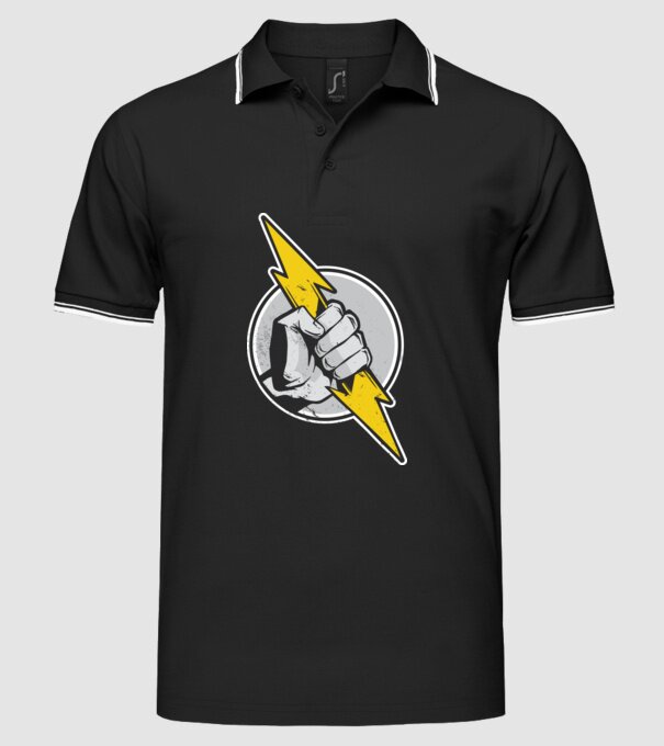 Tricou Electrician model negru pe tricou