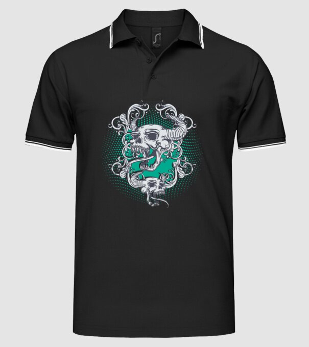 Vintage Craniu model negru pe tricou