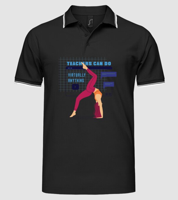 Fitness virtual model negru pe tricou