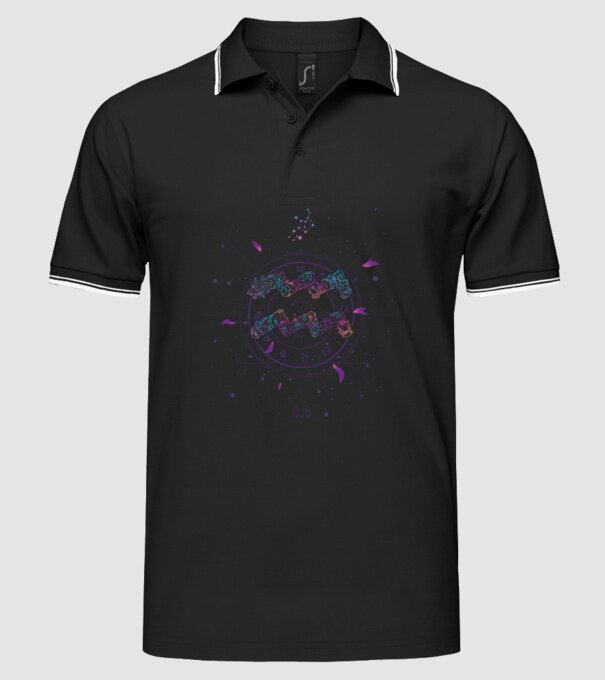 Aquarius Zodiac model negru pe tricou