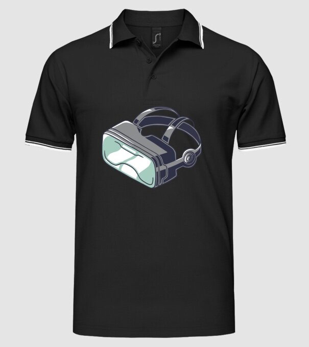 Ochelari VR model negru pe tricou