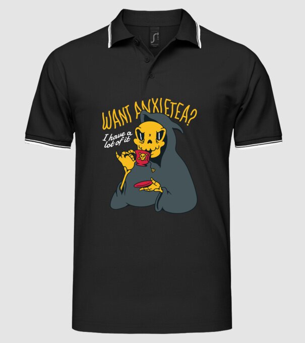Want Anxietea? model negru pe tricou