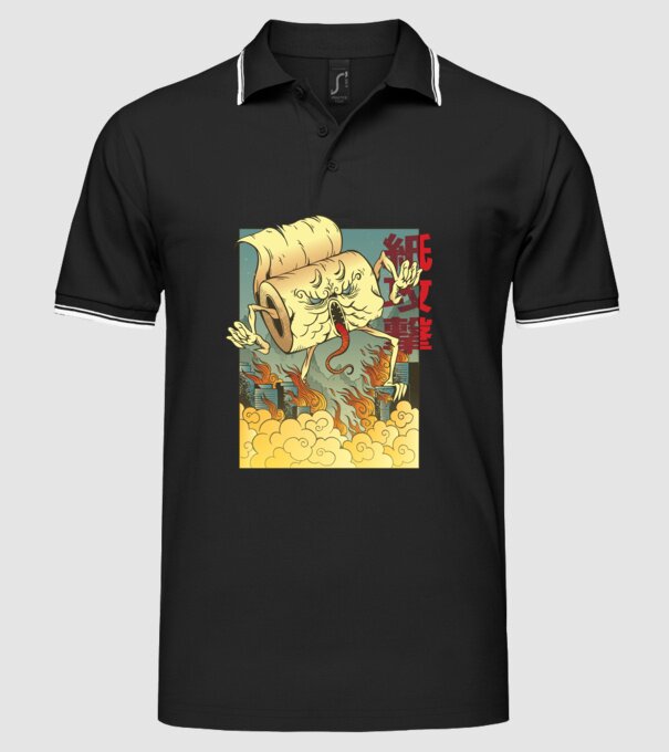 Monstru hârtie igienică model negru pe tricou
