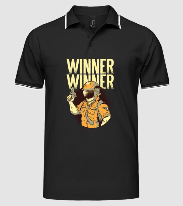 Winner Winner Chicken Dinner PUBG tricou model negru pe tricou