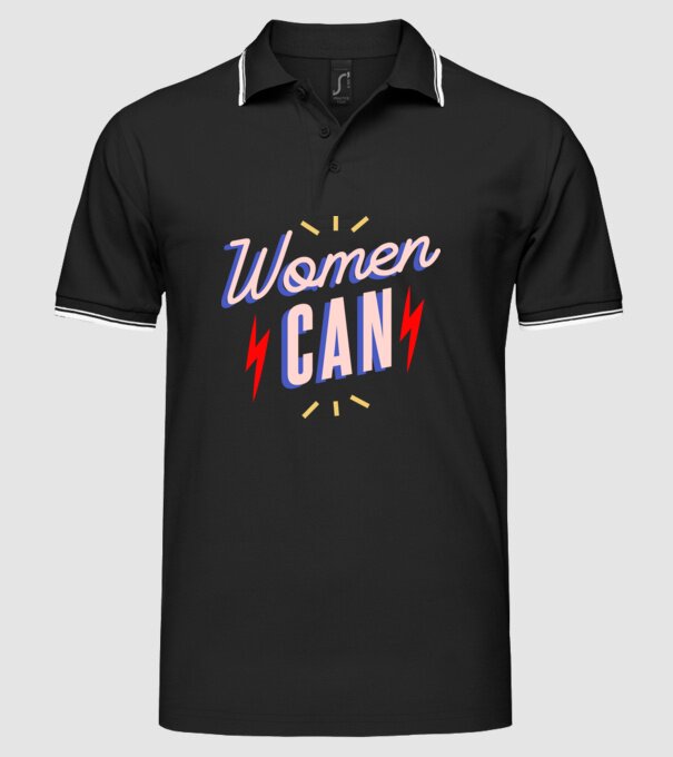 Women Can de Ziua Femeii model negru pe tricou