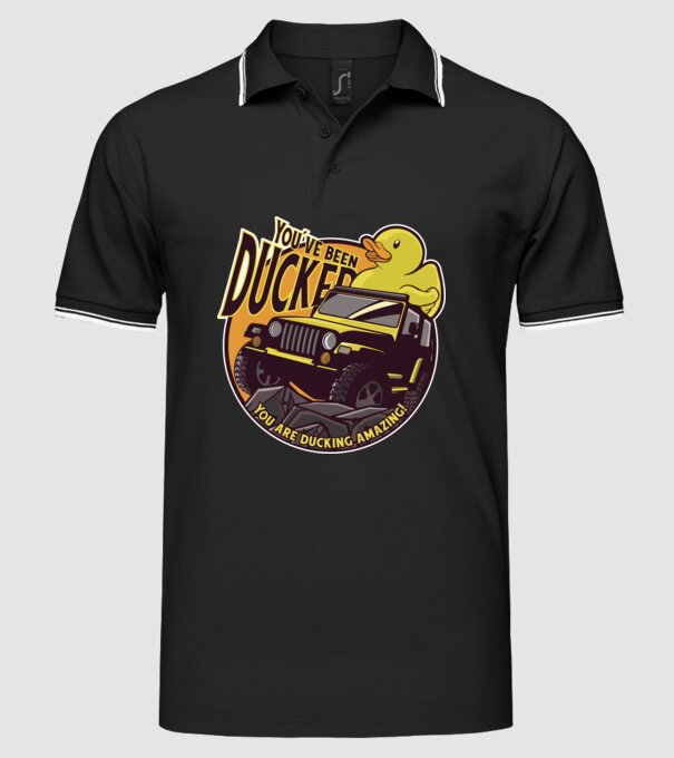 'You''ve been ducked - Off road SUV' model negru pe tricou