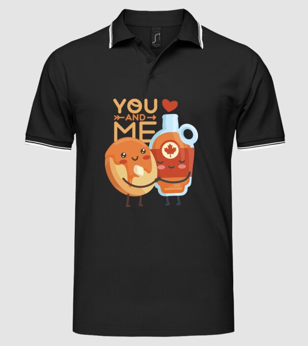 'You and Me tricou cuplu pentru Valentine''s Day' model negru pe tricou
