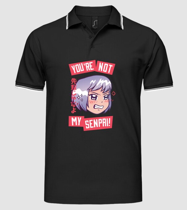 You are not my Senpai model negru pe tricou