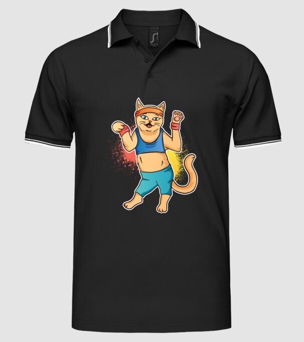 Zumba Pisică antrenament model negru pe tricou