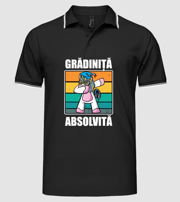 Absolvită grădiniță model negru pe tricou