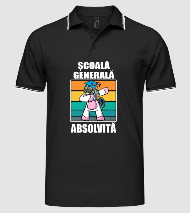 Absolvită școală generală model negru pe tricou