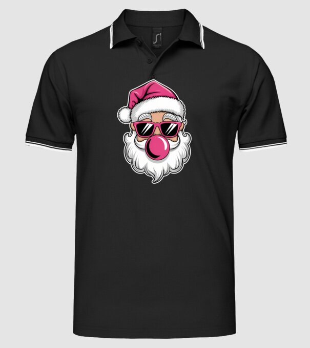 Bubble gum Santa 2 model negru pe tricou