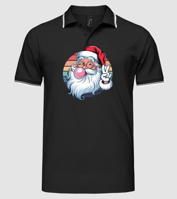 Bubble gum santa model negru pe tricou
