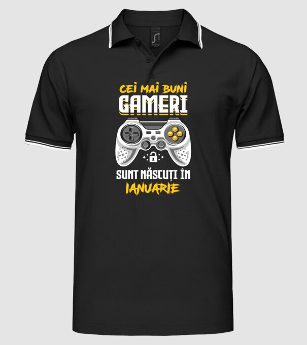 cei mai buni gameri sunt născuți în ianuarie model negru pe tricou