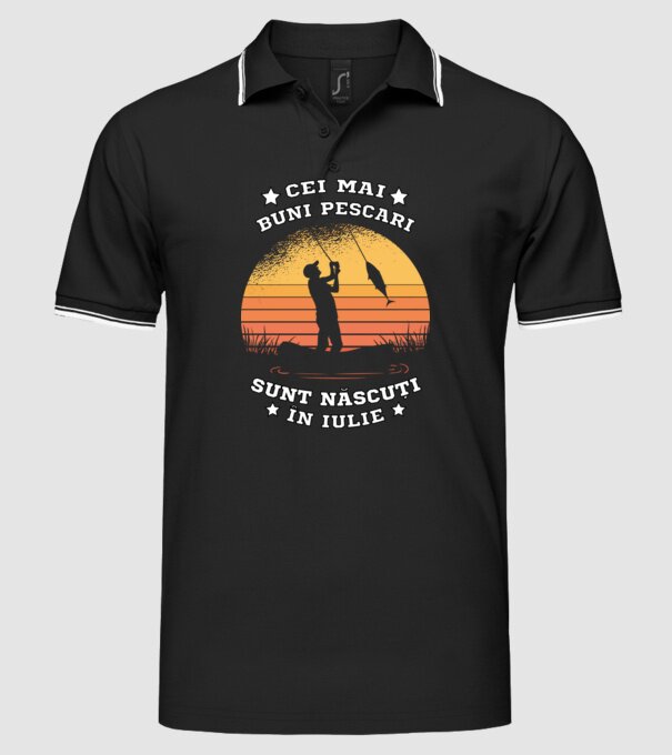 Cei mai buni Pescari sunt născuți în Iulie model negru pe tricou