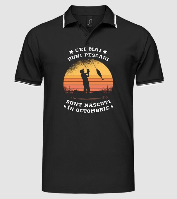 Cei mai buni Pescari sunt născuți în Octombrie model negru pe tricou