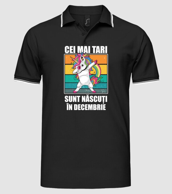 Cei mai tari sunt născuți în decembrie model negru pe tricou