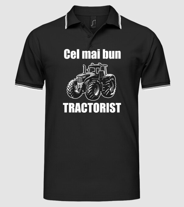 Cel mai bun tractorist model negru pe tricou