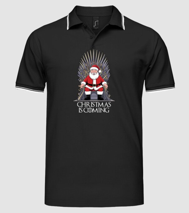 Christmas is Coming Negru model negru pe tricou