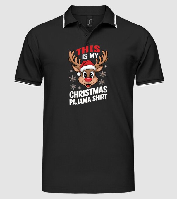 Christmas Pajama Reindeer Negru model negru pe tricou