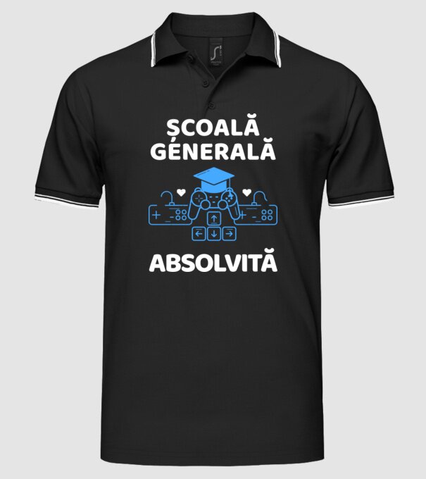 Școală generală absolvită model negru pe tricou