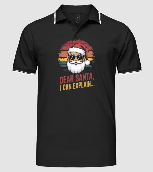 Dear Santa, I can explain... model negru pe tricou