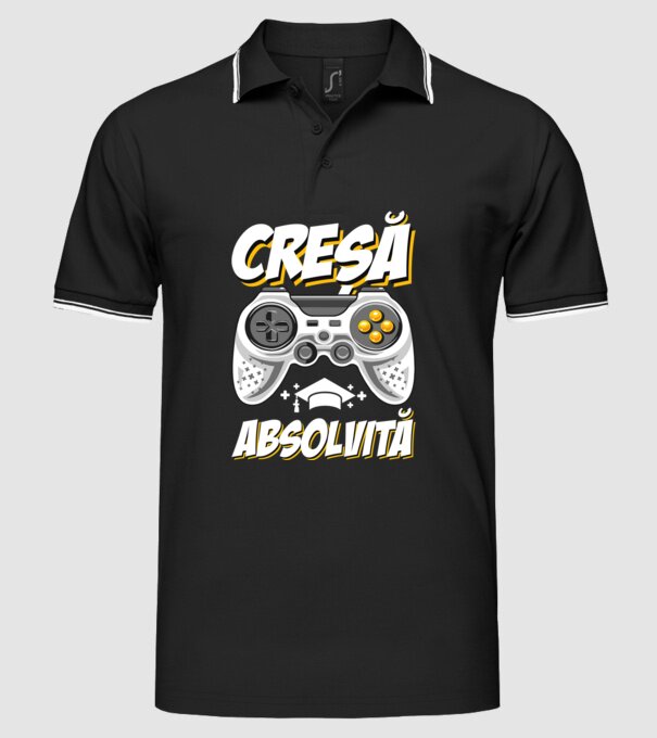 Gameri şcoală Creșă model negru pe tricou