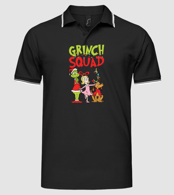 Grinch Squad model negru pe tricou