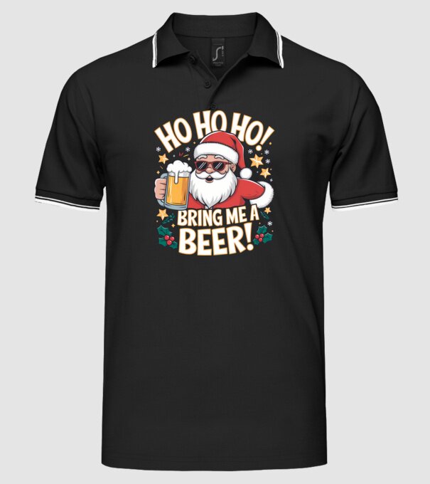 HO HO HO bring me a BEER santa Negru model negru pe tricou