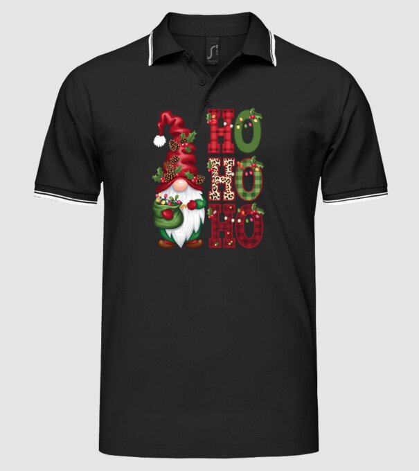 HOHOHO Gnome model negru pe tricou