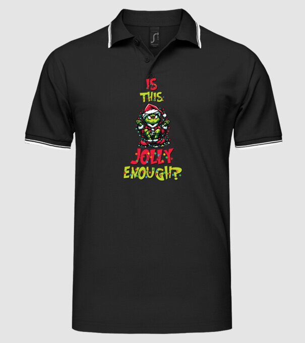 Is this jolly enough Grinch model negru pe tricou