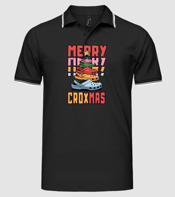 Merry Croxmas model negru pe tricou